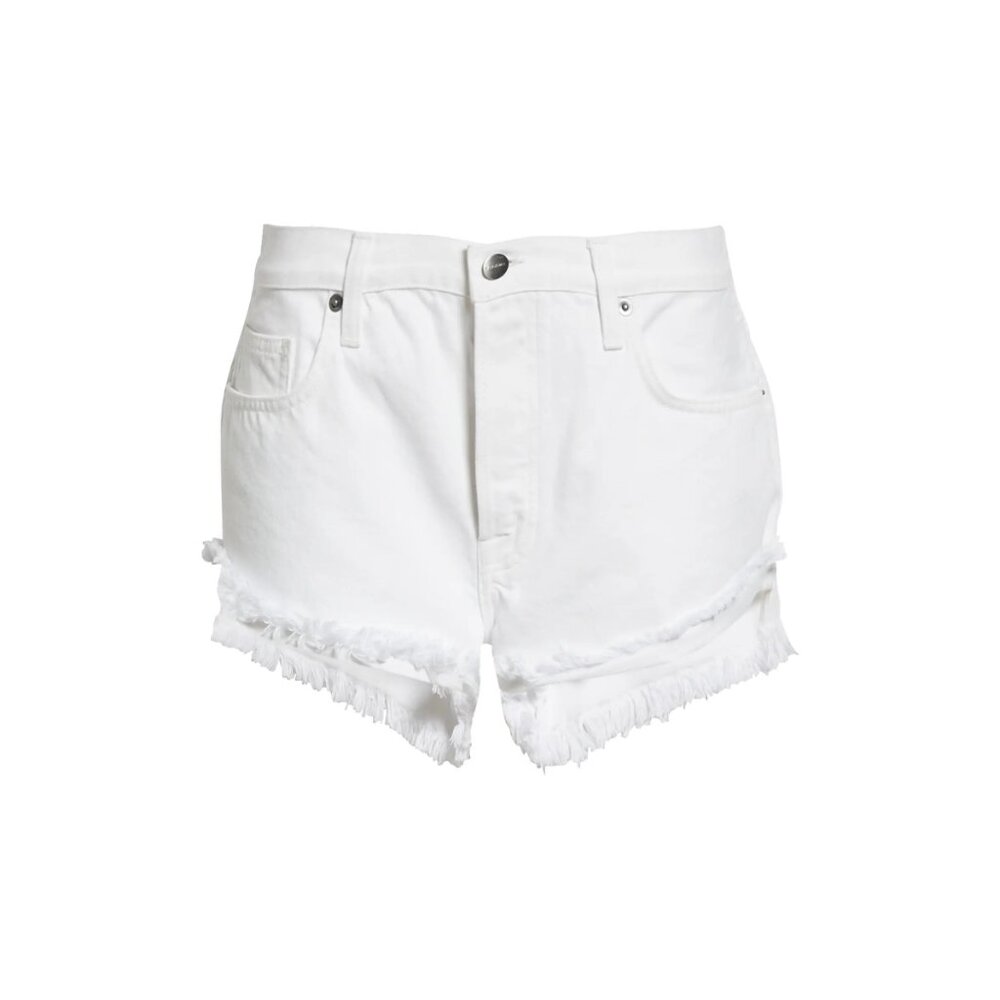 FRAME Denim Front Cuff Shorts in White - sz 23 - Picture 5 of 9